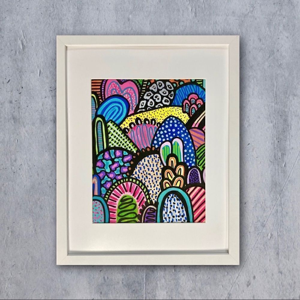 Custom One of a Kind Neon Rainbow Abstract Painting Original Artwork - Picture 3 of 13
